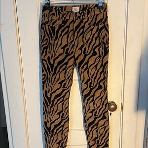 J. Crew Zebra Print corduroy Pants - Black and Tan